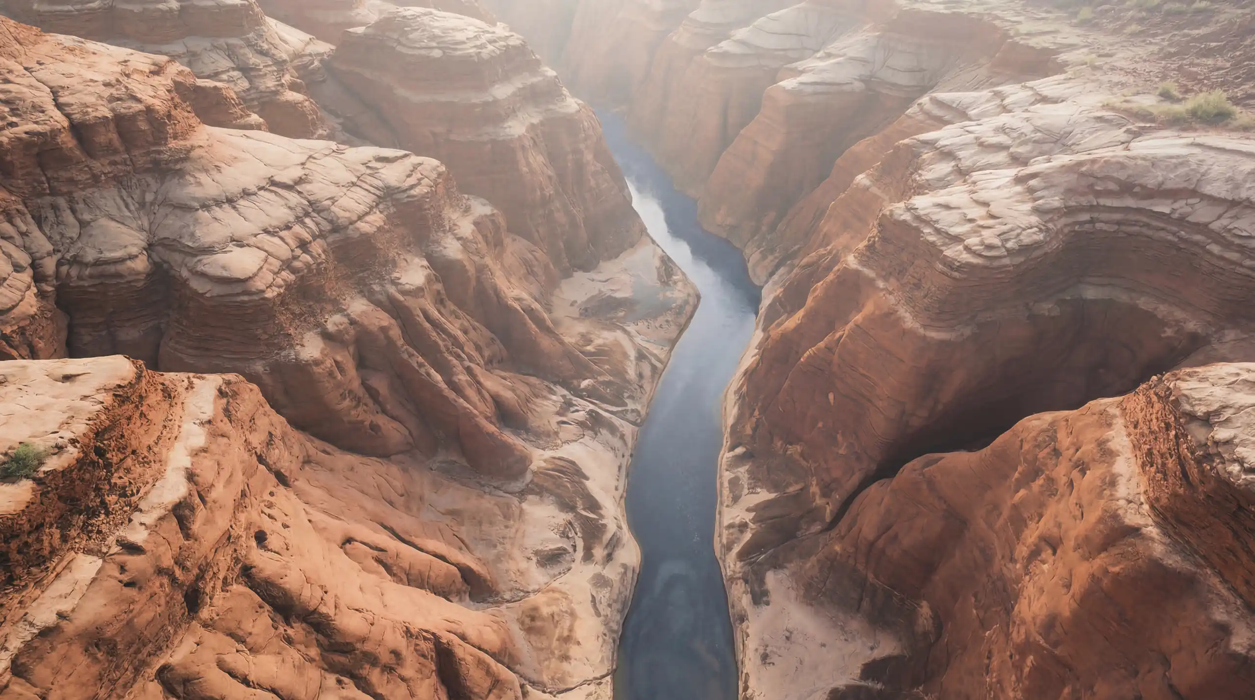 Aerial view of a river running through a red rock canyon, showing a clear natural path through a large and complex landscape. The image is used on the Protirus website as a calm, high-level backdrop supporting content about cybersecurity careers and enterprise cybersecurity consultancy.